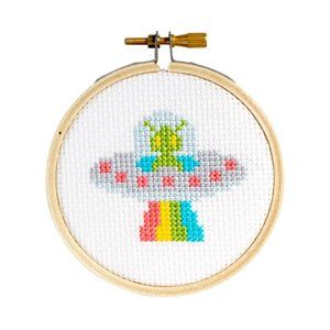 UFO Mini Cross Stitch Kit 🛸🌈